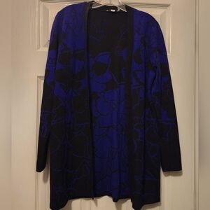 Chico's Abstract Eclectic Floral Long Sleeve Knit Cardigan • Duster • Size 0 S